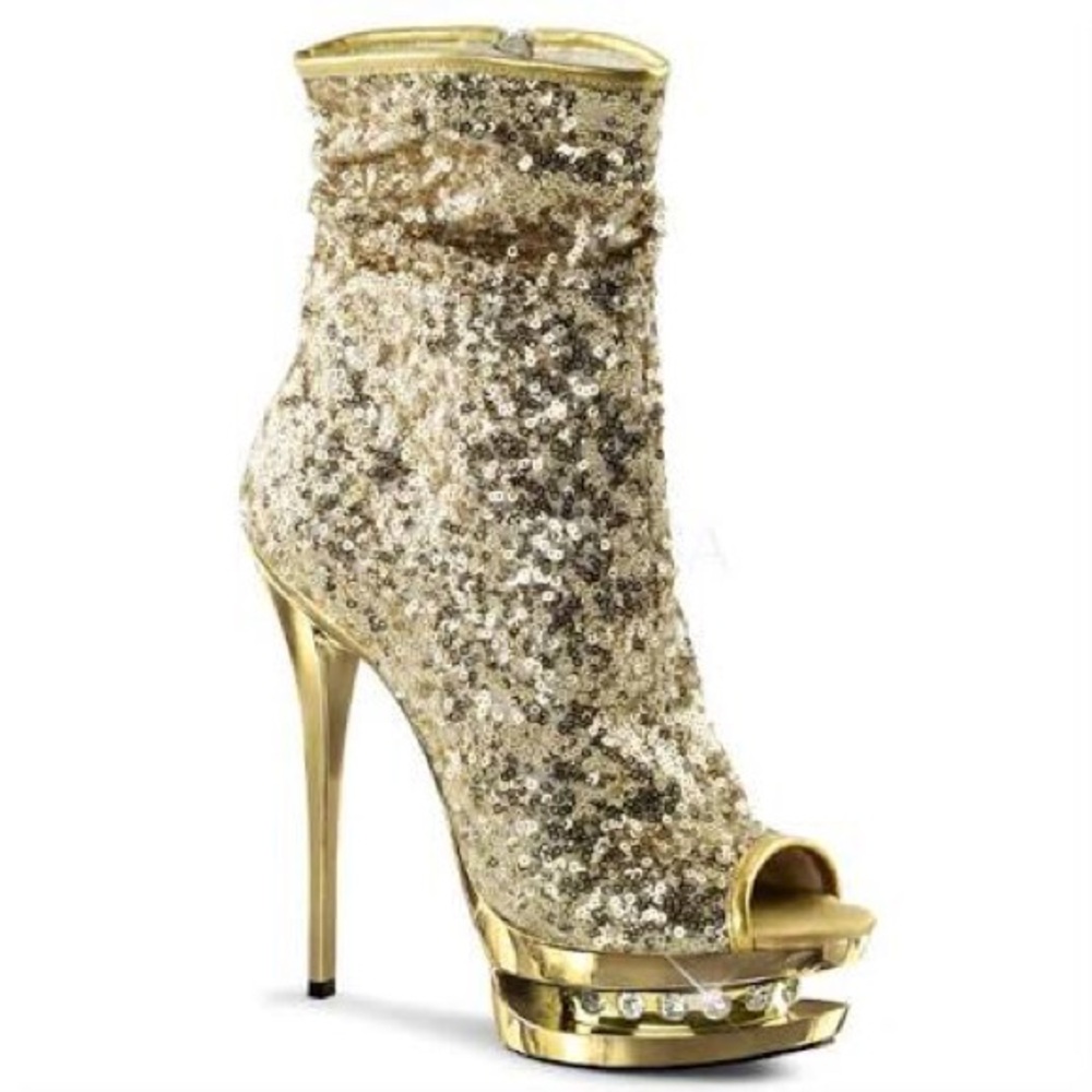 Pleaser Blondie-R-1008 Gold Sequin